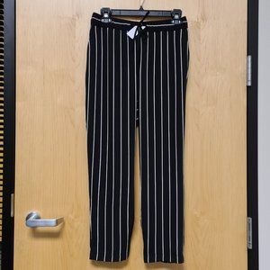 LOFT NWT Striped Tapered Drawstring Pants S